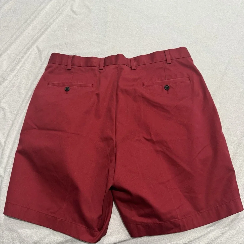 Brooks Brother Shorts Mens 38 Red Pleated Chino Advantage Casual Golf Preppy